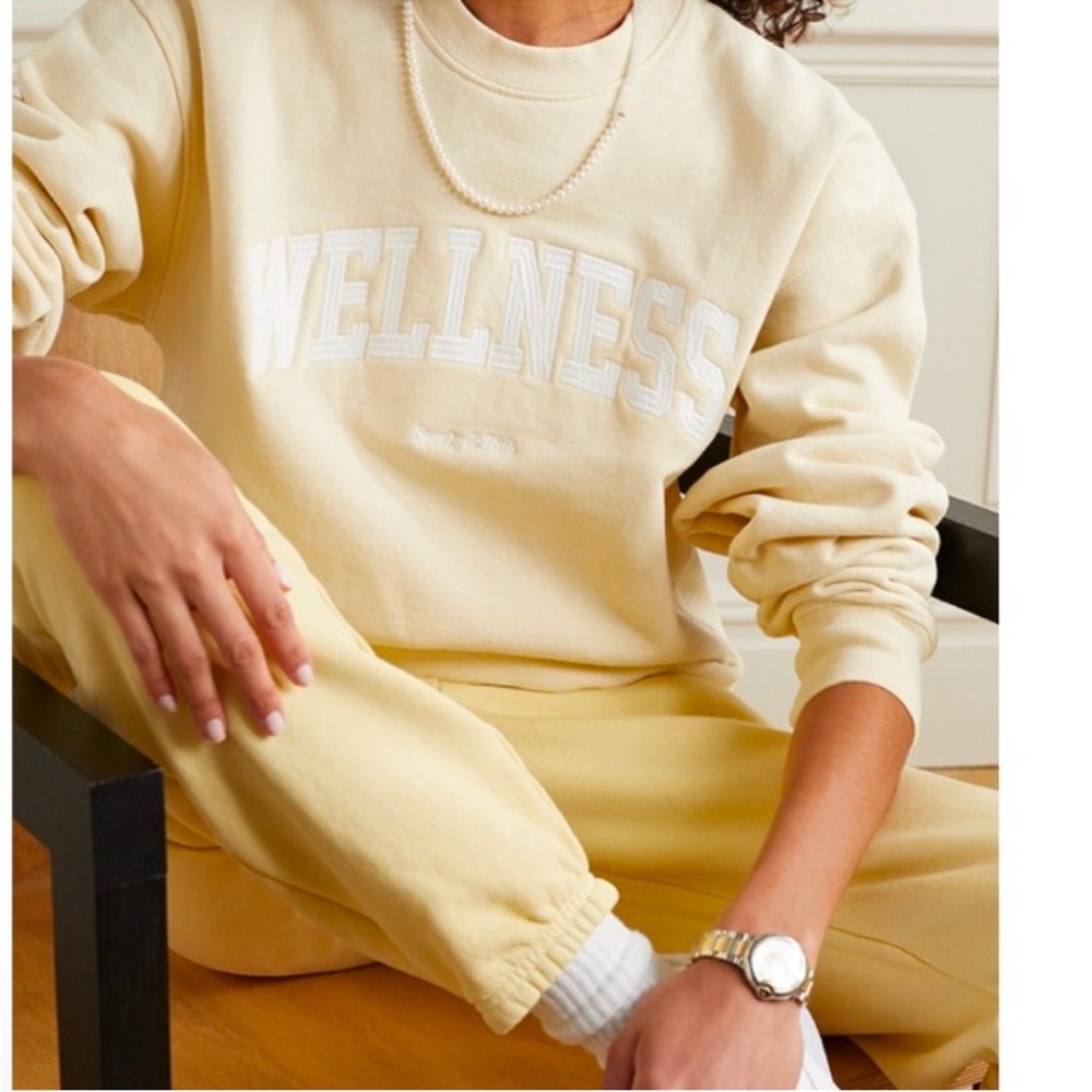 Sporty & Rich Wellness Cream Yellow Sweatshirt size L with